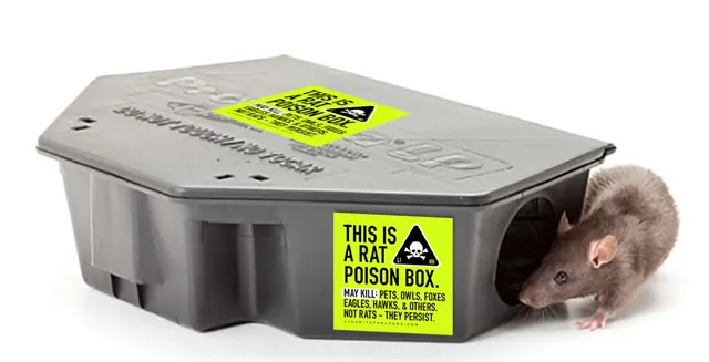 Warning sticker applied to public box